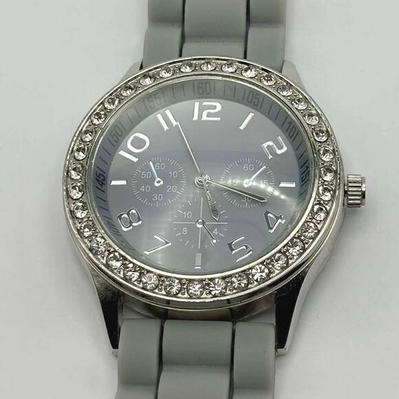 Gray & Silver Crystal Men’s Watch - Picture 3 of 5